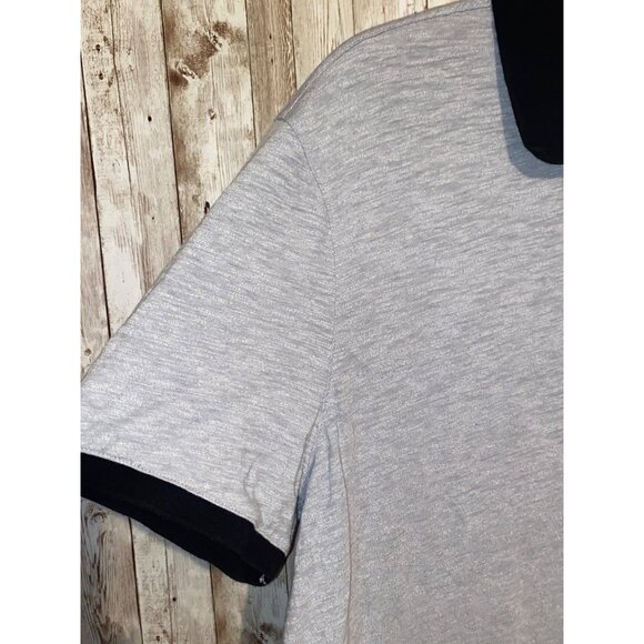 Men's Michael Kors Gray Black Shirt Sleeve Polo Shirt MK Logo Size Large - Picture 3 of 7